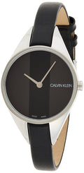  Shop Authentic Calvin Klein Rebel Black Grey Dial Black Leather Strap Watch for Women - K8P231C1 - Luxxuri