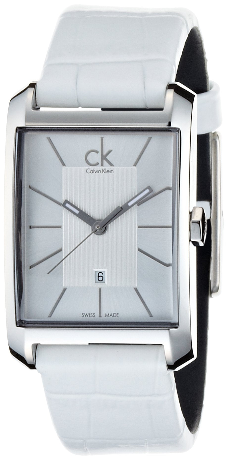  Shop Authentic Calvin Klein Window White Dial White Leather Strap Watch for Women - K2M23120 - Luxxuri