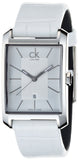  Shop Authentic Calvin Klein Window White Dial White Leather Strap Watch for Women - K2M23120 - Luxxuri