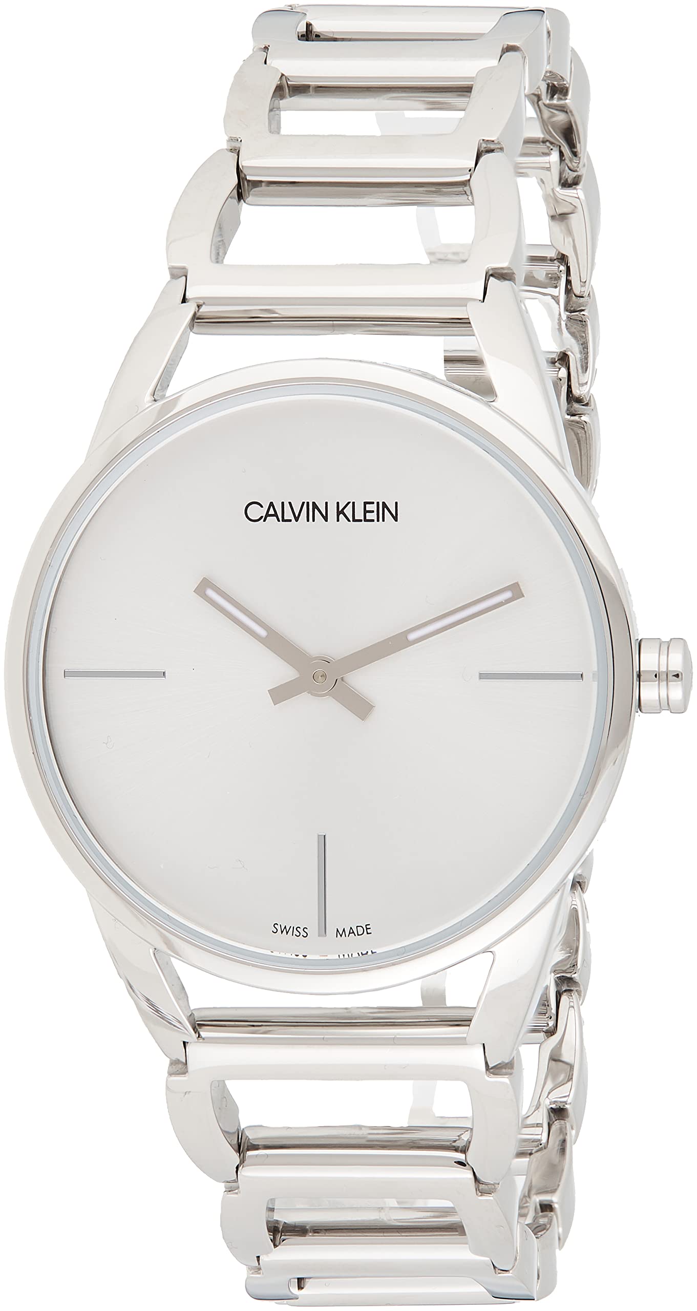  Shop Authentic Calvin Klein Stately White Dial Silver Steel Strap Watch for Women - K3G23126 - Luxxuri
