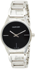  Shop Authentic Calvin Klein Stately Black Dial Silver Steel Strap Watch for Women - K3G23121 - Luxxuri