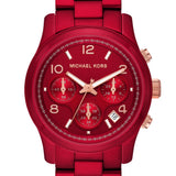  Shop Authentic Michael Kors Runway Analog Chronograph Red Dial Red Steel Strap Watch for Women - MK7436 - Luxxuri