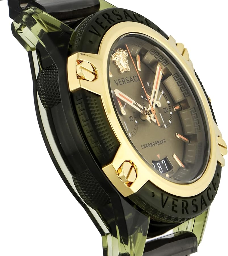  Shop Authentic Versace Icon Active Chronograph Gold Dial Black Silicone Strap Watch For Men - VEZ700321 - Luxxuri