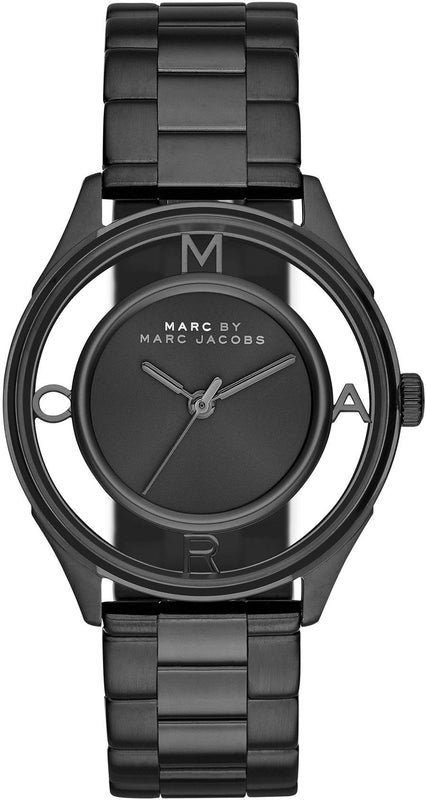  Shop Authentic Marc Jacobs Tether Transparent Black Dial Black Steel Strap Watch for Women - MBM3415 - Luxxuri