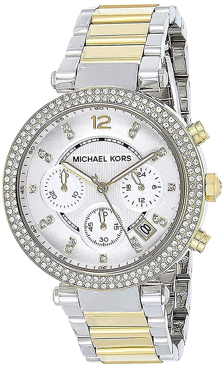 Michael Kors Parker White Dial Two Tone Steel Strap Watch for Women - MK5626