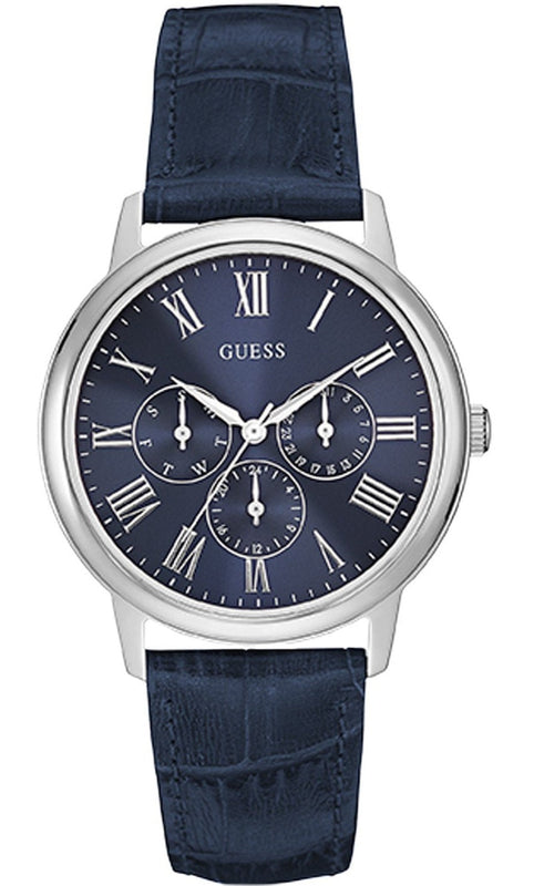  Shop Authentic Guess Wafer Chronograph Quartz Blue Dial Blue Leather Strap Watch For Men - W0496G3 - Luxxuri