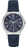  Shop Authentic Guess Wafer Chronograph Quartz Blue Dial Blue Leather Strap Watch For Men - W0496G3 - Luxxuri