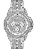  Shop Authentic Bulova Crystal Collection Pave Silver Dial with Crystals Silver Steel Strap Watch for Men - 96C134 - Luxxuri