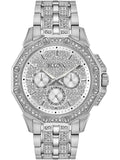  Shop Authentic Bulova Crystal Collection Pave Silver Dial with Crystals Silver Steel Strap Watch for Men - 96C134 - Luxxuri