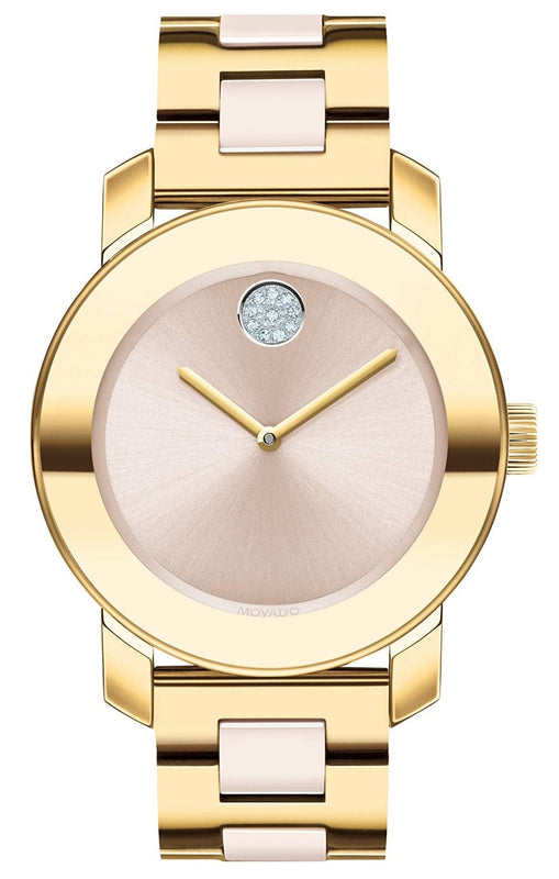  Shop Authentic Movado Bold Beige Dial Two Tone Steel Strap Watch For Women - 3600640 - Luxxuri