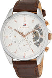  Shop Authentic Tommy Hilfiger Baker Chronograph White Dial Brown Leather Strap Watch For Men - 1710450 - Luxxuri