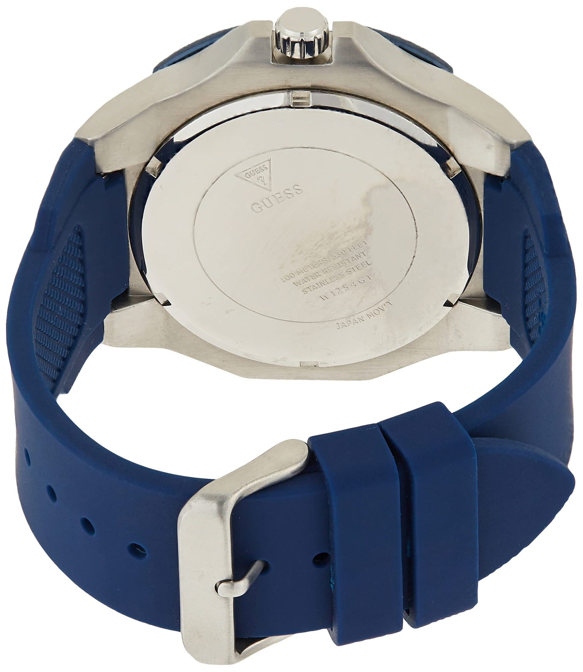  Shop Authentic Guess Genesis Multi Function Analog Blue Dial Blue Rubber Strap Watch For Men - W1254G1 - Luxxuri