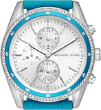  Shop Authentic Michael Kors Hadyn Analog Silver Dial Blue Rubber Strap Watch for Women - MK7485 - Luxxuri