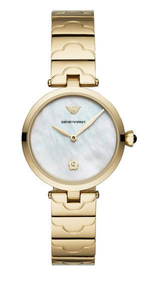  Shop Authentic Emporio Armani Arianna Mother of Pearl Dial Gold Steel Strap Watch For Women - AR11198 - Luxxuri