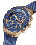  Shop Authentic Guess Poseidon Chronograph Blue Dial Blue Silicone Strap Watch For Men - GW0425G3 - Luxxuri