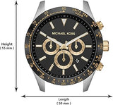  Shop Authentic Michael Kors Layton Chronograph Black Dial Two Tone Steel Strap Watch For Men - MK8784 - Luxxuri