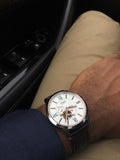  Shop Authentic Fossil Townsman Automatic White Dial Black Leather Strap Watch for Men - ME3104 - Luxxuri
