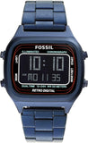  Shop Authentic Fossil Retro Analog-Digital Black Dial Blue Steel Strap Watch for Men - FS5896 - Luxxuri