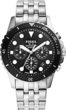  Shop Authentic Fossil FB-01 Chronograph Black Dial Silver Steel Strap Watch for Men - FS5837 - Luxxuri