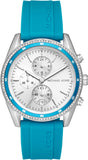  Shop Authentic Michael Kors Hadyn Analog Silver Dial Blue Rubber Strap Watch for Women - MK7485 - Luxxuri