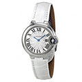  Shop Authentic Cartier Ballon Bleu De Cartier Silver Dial White Leather Strap Watch for Women - W6920086 - Luxxuri