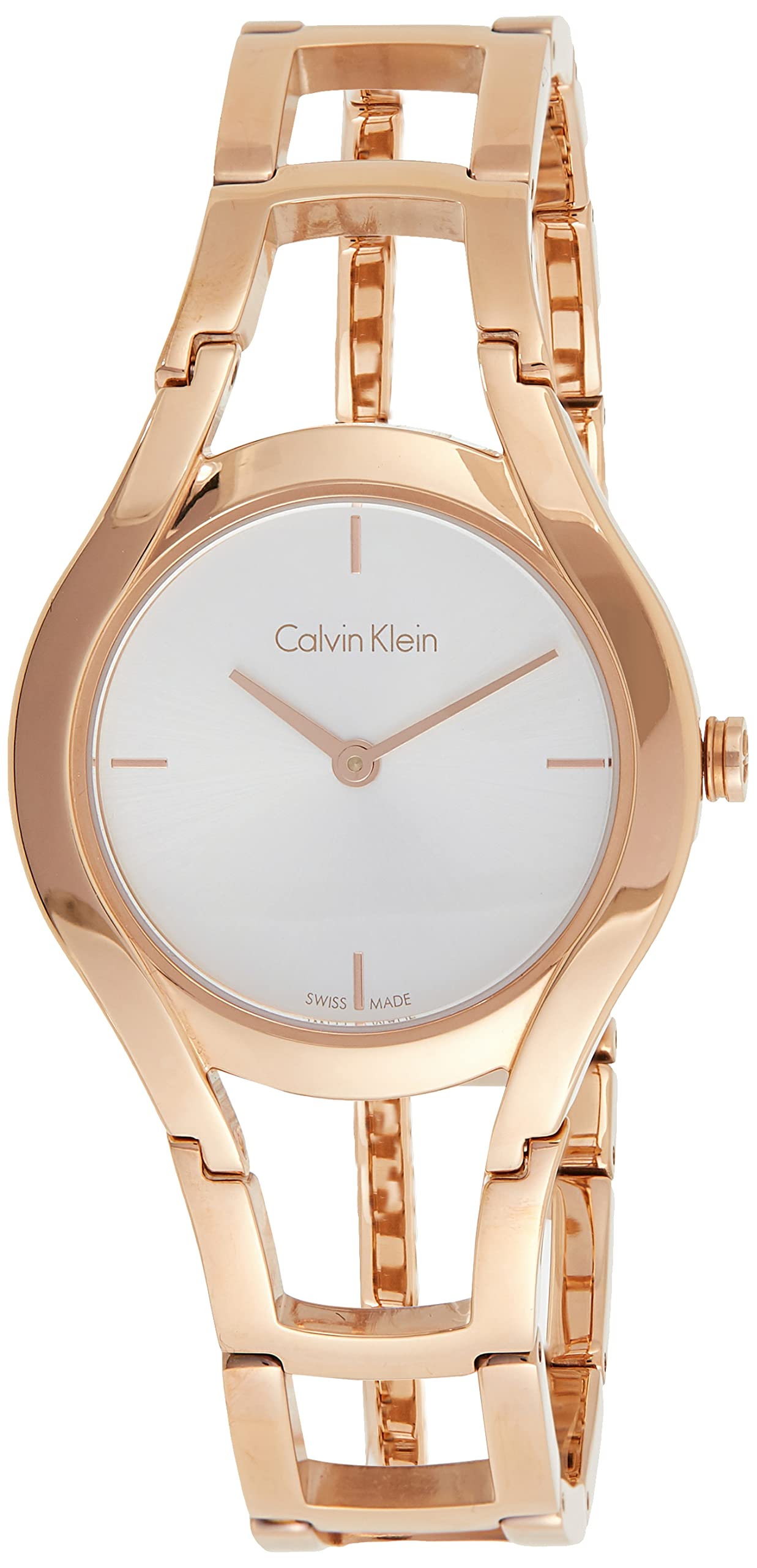  Shop Authentic Calvin Klein Class White Dial Rose Gold Steel Strap Watch for Women - K6R23626 - Luxxuri