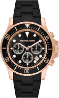  Shop Authentic Michael Kors Everest Chronograph Black Dial Black Silicone Strap Watch For Men - MK9055 - Luxxuri