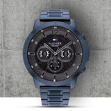  Shop Authentic Tommy Hilfiger Luca Chronograph Grey Dial Blue Steel Strap Watch For Men - 1710493 - Luxxuri