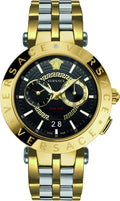  Shop Authentic Versace V-Race Quartz Black Dial Gold Steel Strap Watch For Men - VEBV00519 - Luxxuri