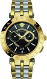  Shop Authentic Versace V-Race Quartz Black Dial Gold Steel Strap Watch For Men - VEBV00519 - Luxxuri