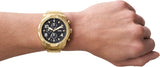  Shop Authentic Fossil Bronson Chronograph Black Dial Gold Steel Strap Watch for Men - FS5877 - Luxxuri