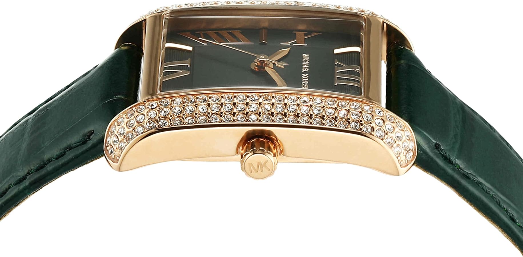  Shop Authentic Michael Kors Emery Quartz Diamonds Green Dial Green Leather Strap Watch For Women - MK4697 - Luxxuri