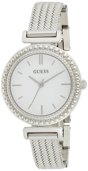  Shop Authentic Guess Quartz Silver Dial Silver Mesh Bracelet Watch For Women - W1152L1 - Luxxuri