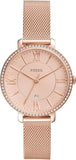  Shop Authentic Fossil Jacqueline Quartz Rose Gold Dial Rose Gold Mesh Strap Watch for Women - ES4628 - Luxxuri