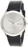  Shop Authentic Calvin Klein Minimal Silver Dial Black Leather Strap Watch for Men - K3M221CY - Luxxuri