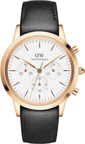  Shop Authentic Daniel Wellington Iconic Chronograph Sheffield White Dial Black Leather Strap Watch For Men - DW00100646 - Luxxuri