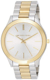  Shop Authentic Michael Kors Runway Slim Silver Dial Two Tone Stainless Steel Strap Watch for Women - MK3198 - Luxxuri