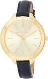  Shop Authentic Michael Kors Runway Quartz Gold Dial Blue Leather Strap Watch For Women - MK2285 - Luxxuri