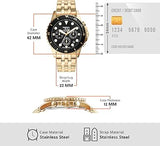  Shop Authentic Fossil FB-01 Chronograph Black Dial Gold Steel Strap Watch for Men - FS5836 - Luxxuri