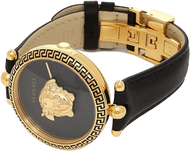  Shop Authentic Versace Palazzo Empire Black Dial Black Leather Strap Watch for Women - VCO020017 - Luxxuri