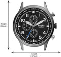 Fossil Retro Pilot Chronograph Black Dial Grey Steel Strap Watch for Men - FS5834