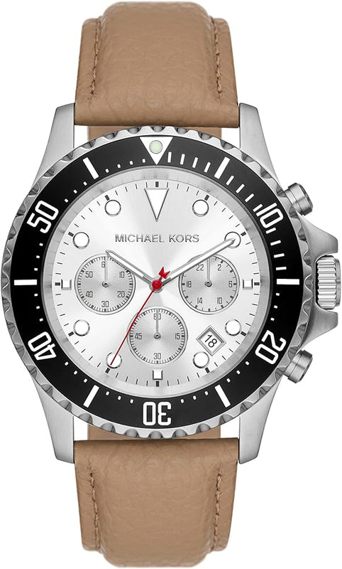  Shop Authentic Michael Kors Everest Analog White Dial Brown Leather Strap Watch For Men - MK9092 - Luxxuri