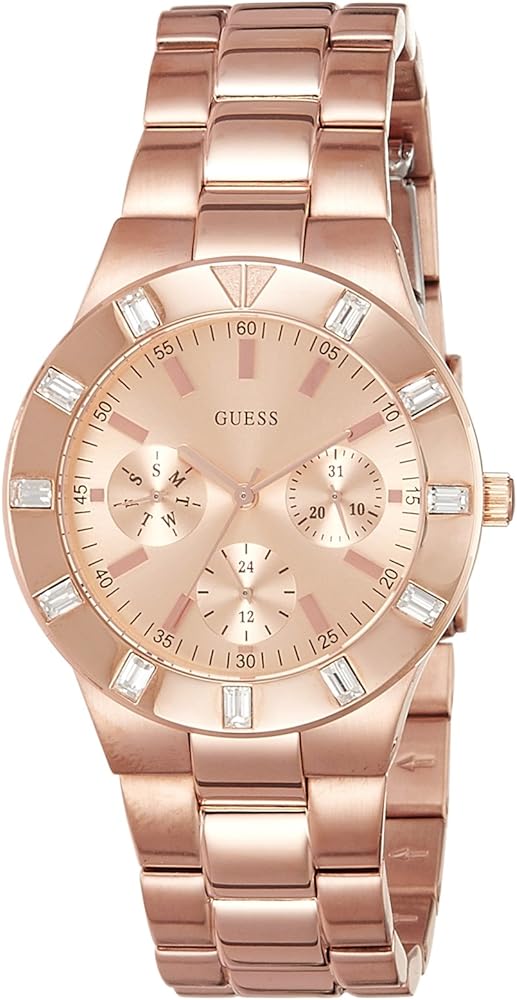  Shop Authentic Guess Glisten Multifunction Quartz Rose Gold Dial Rose Gold Steel Strap Watch For Women - W16017L1 - Luxxuri
