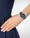  Shop Authentic Fossil Boyfriend Sport Chronograph Blue Dial Blue Leather Strap Watch for Women - ES4113 - Luxxuri