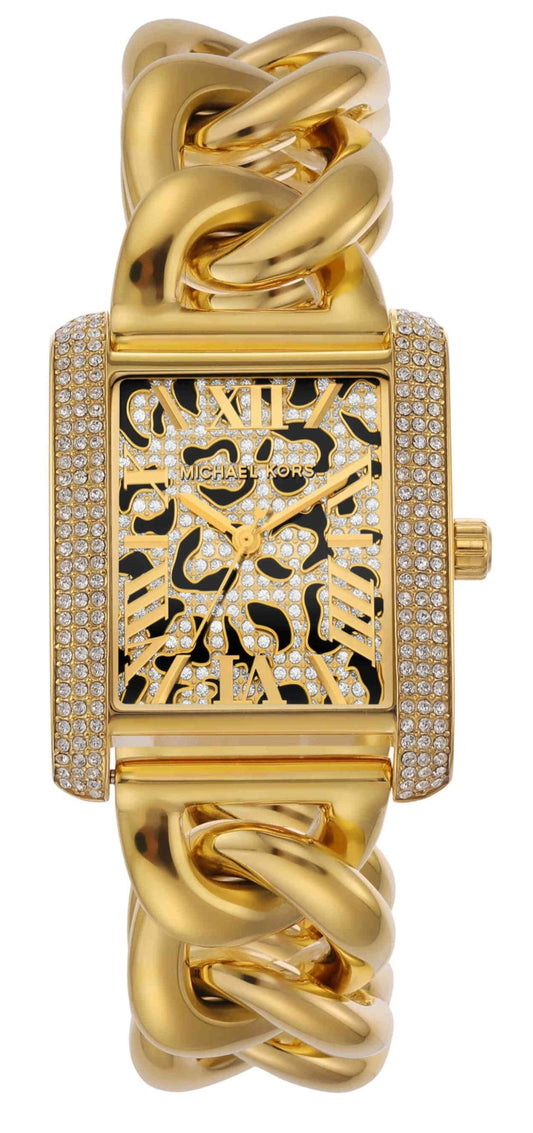  Shop Authentic Michael Kors Emery Three Hand Leopard Print Gold Dial Gold Steel Strap Watch For Women - MK7437 - Luxxuri