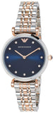  Shop Authentic Emporio Armani Gianni T Bar Crystal Blue Dial Two Tone Steel Strap Watch For Women - AR11092 - Luxxuri