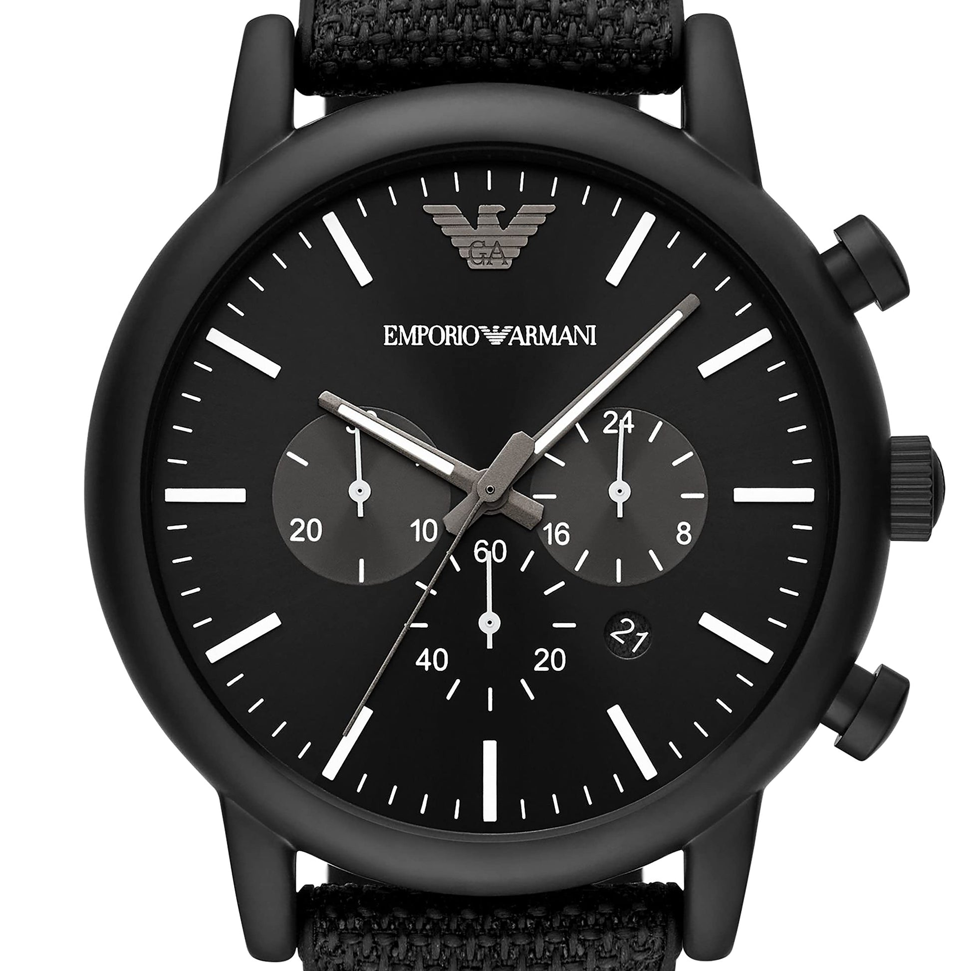  Shop Authentic Emporio Armani Luigi Analog Black Dial Black Leather Strap Watch For Men - AR11450 - Luxxuri