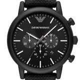  Shop Authentic Emporio Armani Luigi Analog Black Dial Black Leather Strap Watch For Men - AR11450 - Luxxuri