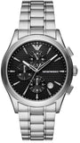  Shop Authentic Emporio Armani Paolo Chronograph Black Dial Silver Steel Strap Watch For Men - AR11602 - Luxxuri
