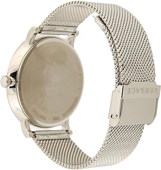  Shop Authentic Versace V-Circle Silver Dial Silver Mesh Bracelet Watch for Men - VBQ060017 - Luxxuri